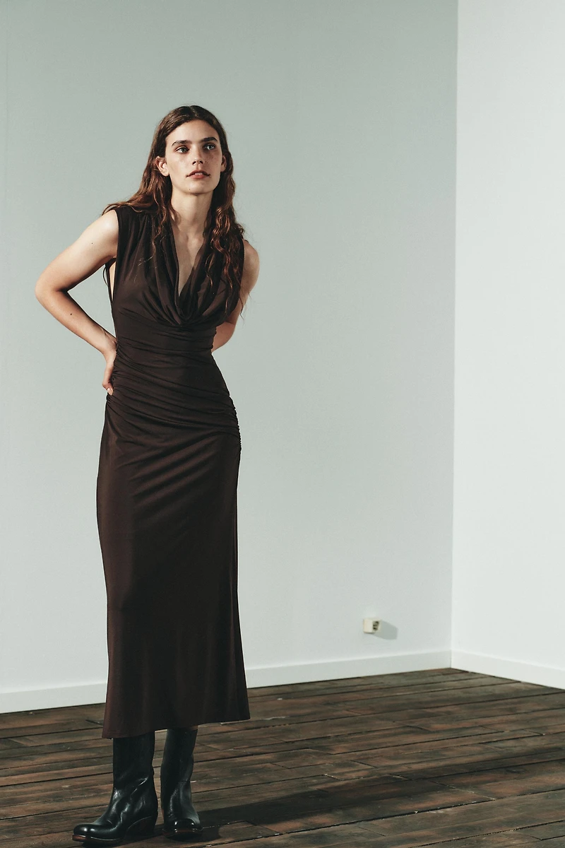 ROBE MI-LONGUE FRONCES