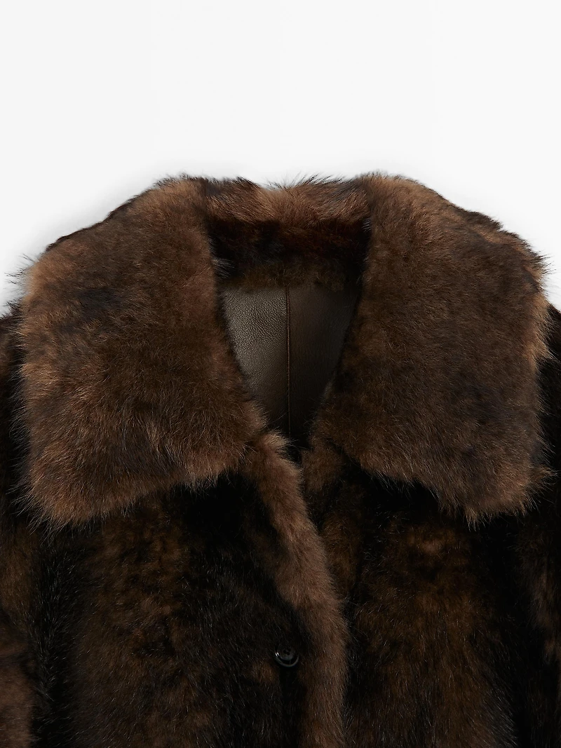 Short natural fur coat