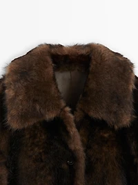 Short natural fur coat