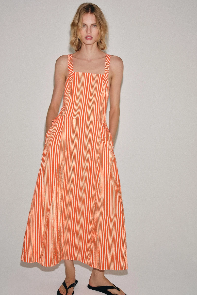 ZW COLLECTION STRIPED MIDI DRESS