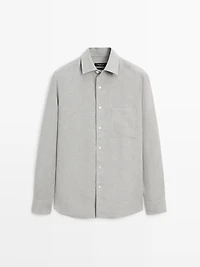 Chemise regular fit à poche 100 % lin