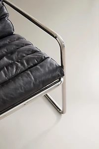 METAL AND LEATHER ACCENT CHAIR
