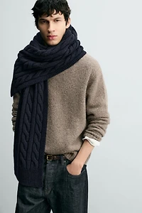 100% WOOL BRAIDED SCARF