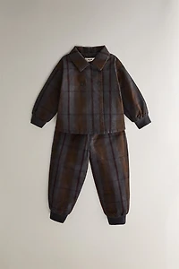 CHILDREN'S TARTAN CHECK DUNGAREES