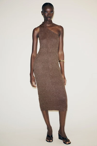 ROBE MIDI ASYMÉTRIQUE FOULARD
