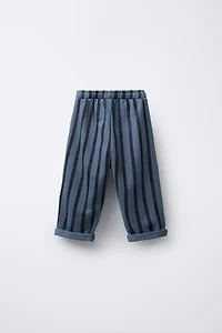 PANTALON EN MOLLETON BAGGY À RAYURES