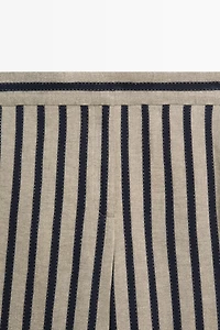 Striped wide-leg linen blend pants