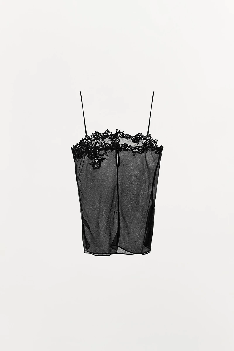 EMBROIDERED GEORGETTE TOP