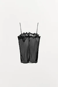 EMBROIDERED GEORGETTE TOP