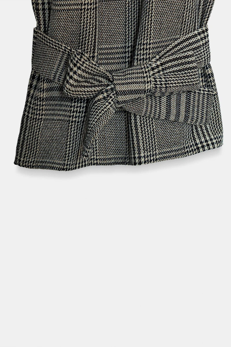 HOUNDSTOOTH PANTS WITH BOW HEM