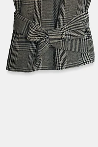 HOUNDSTOOTH PANTS WITH BOW HEM