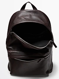 Nappa leather backpack with zip
