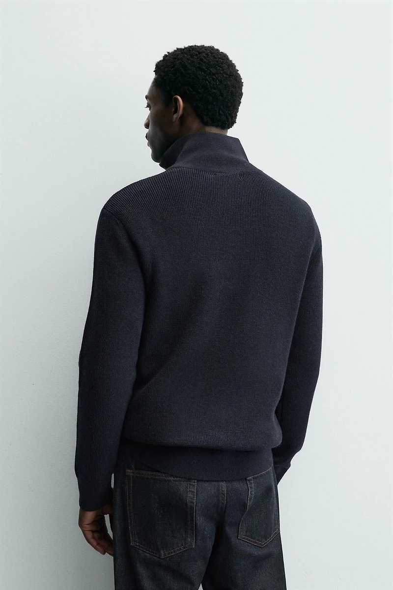 WOOL BLEND QUARTER-ZIP JUMPER