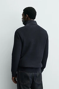 WOOL BLEND QUARTER-ZIP JUMPER
