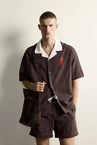 CHEMISE RELAXED FIT À BRODERIE PIMENT