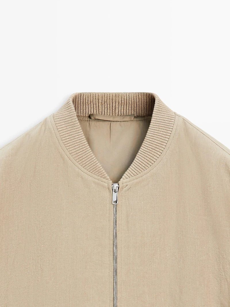 Linen bomber jacket