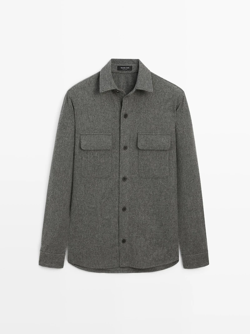 Wool blend overshirt with pockets
