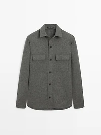 Wool blend overshirt with pockets