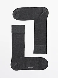 Plain knit cotton blend socks