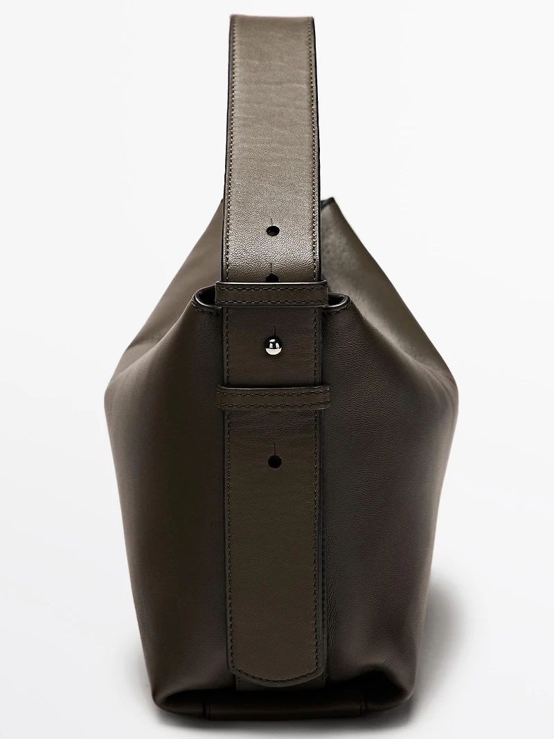 Petit sac porté épaule en cuir nappa