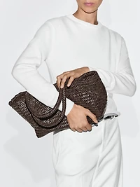 Tote bag tressé en cuir nappa