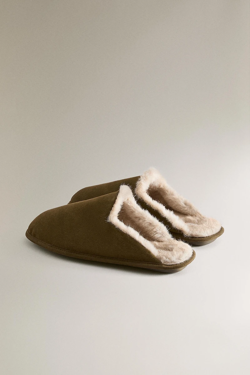 COZY LEATHER SLIPPERS