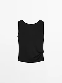 Top décolleté dos drapé 100 % coton