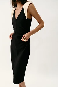 ROBE MIDI BIMATIÈRE À ÉPAULETTES