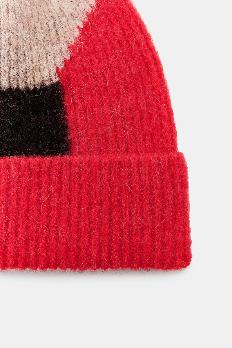 BONNET BEANIE EN MAILLE IMPRIMÉ