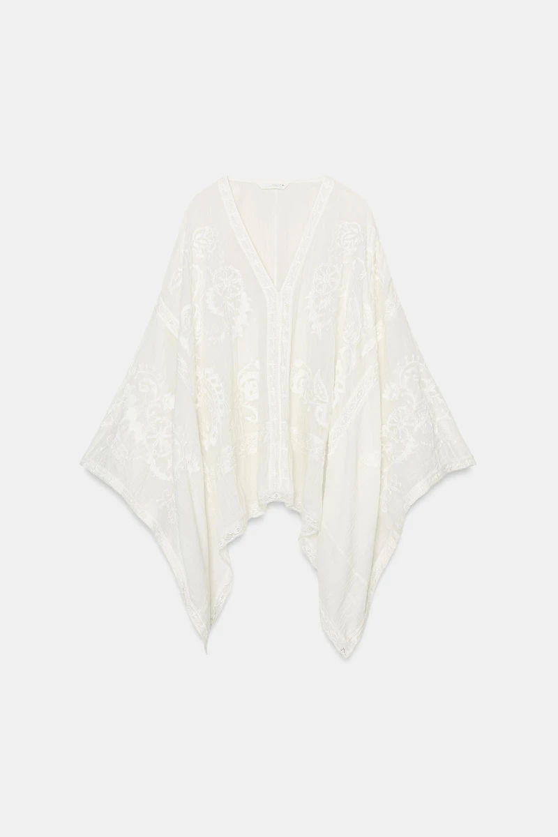 ZW COLLECTION EMBROIDERED CAPE BLOUSE