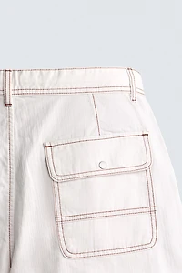 CONTRAST STITCH RELAXED FIT SHORTS