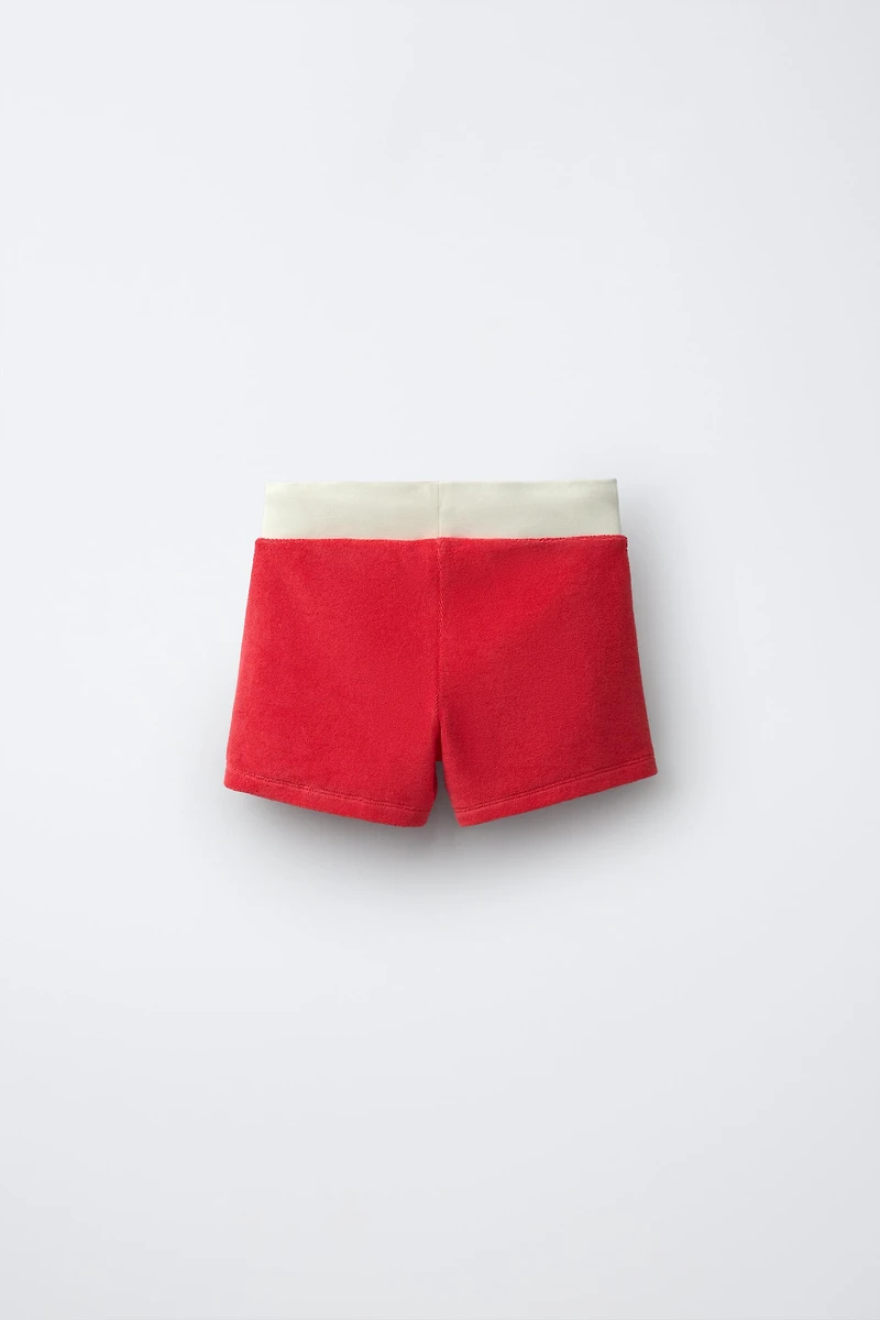 HIBISCUS TOWEL EFFECT SHORTS