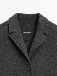 Manteau mi-long à revers en laine mélangée
