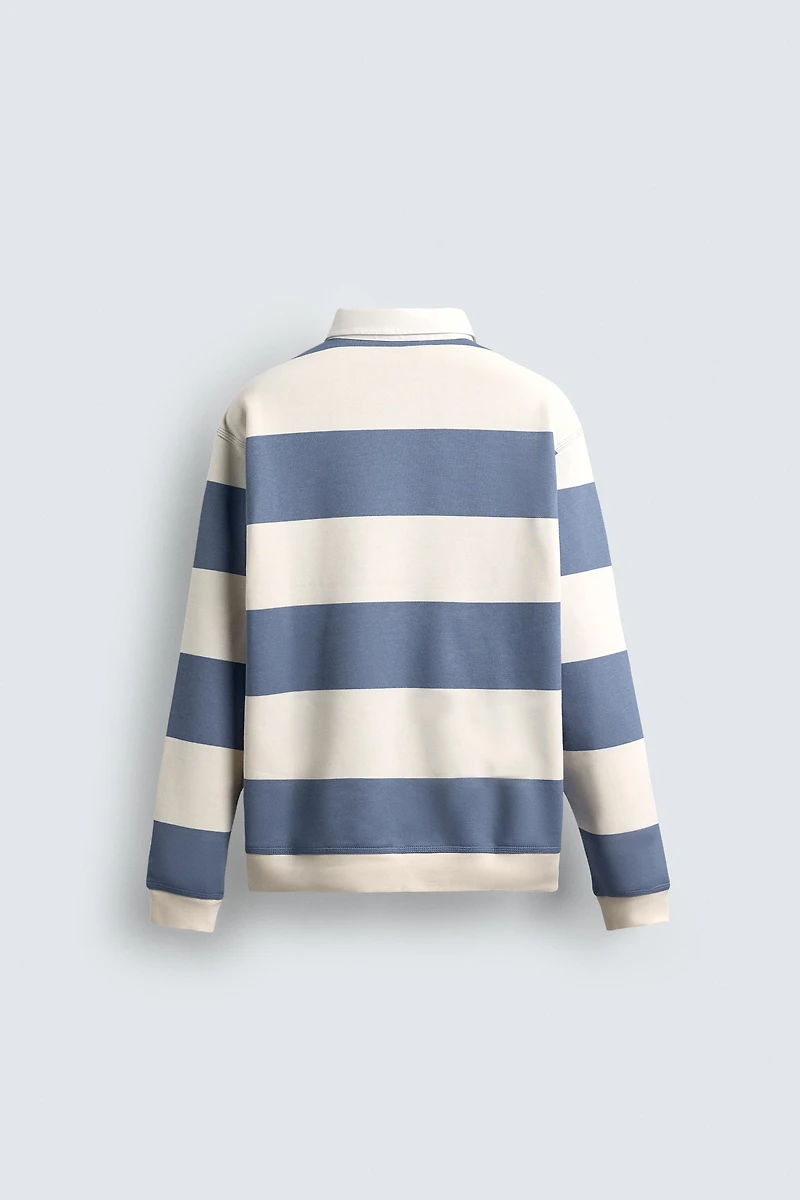 CONTRAST COLLAR POLO SWEATSHIRT