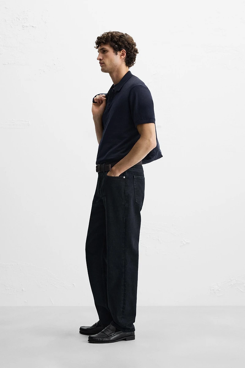 COTTON - SILK BLEND KNIT POLO