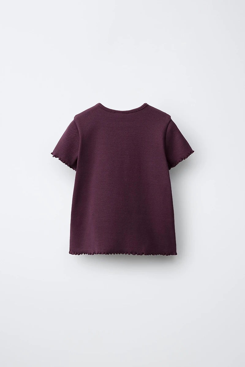 EMBROIDERED RABBIT RIB T-SHIRT