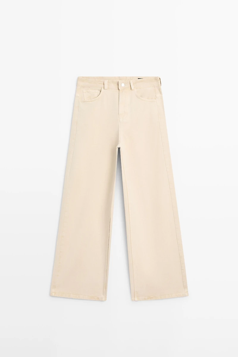 Low-rise wide-leg jeans