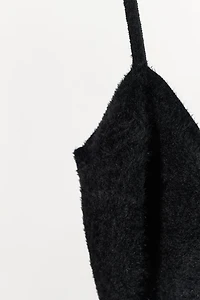 FAUX FUR POLYAMIDE BODYSUIT