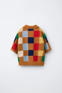 PLAID KNIT SHIRT