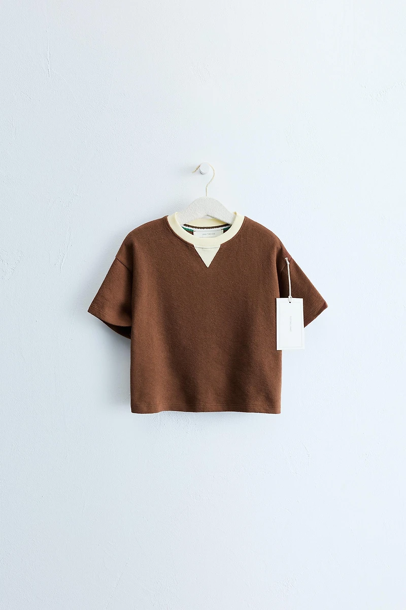 ZARA TIMELESS - CONTRAST NECK T-SHIRT