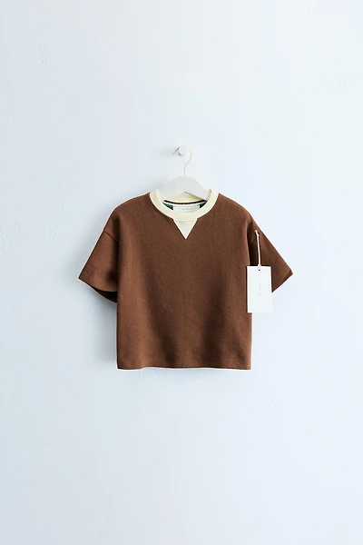 ZARA TIMELESS - CONTRAST NECK T-SHIRT