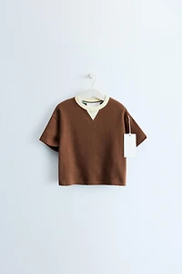 ZARA TIMELESS - CONTRAST NECK T-SHIRT