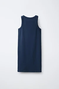 EMBROIDERED RIB DRESS