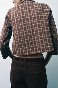 PLAID KNIT CARDIGAN