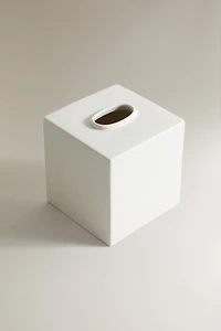 CREAM CERAMIC TISSUE BOX