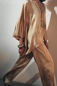 ZW COLLECTION SATIN WIDE LEG PANTS