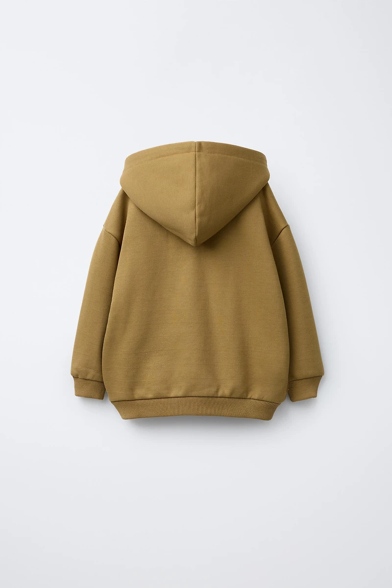 EMBOSSED LOGO ZIP-UP HOODIE