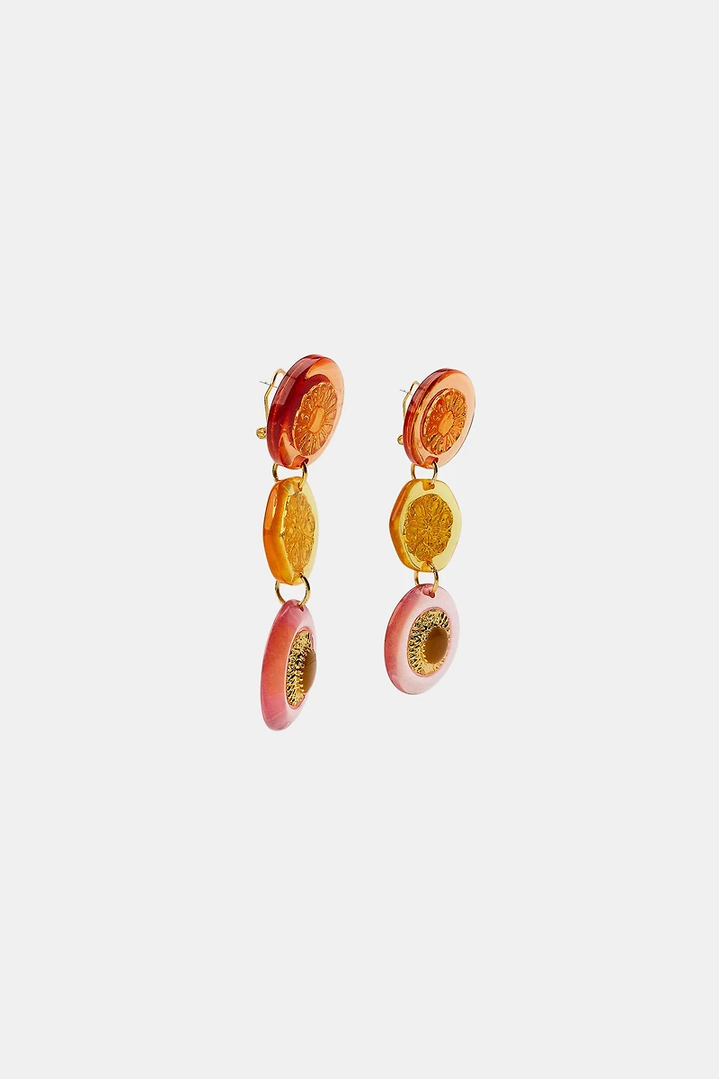 RESIN FLOWER STONE EARRINGS