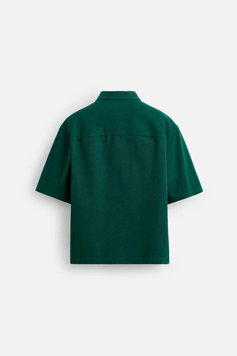 EMBROIDERED TEXTURED OVERSHIRT