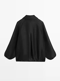 Linen and silk bomber jacket